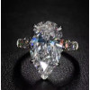 6ct Pear Cut White Sapphire Engagement Ring