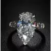 6ct Pear Cut White Sapphire Engagement Ring