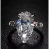 6ct Pear Cut White Sapphire Engagement Ring