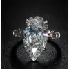 6ct Pear Cut White Sapphire Engagement Ring