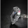 6ct Pear Cut White Sapphire Engagement Ring
