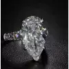 6ct Pear Cut White Sapphire Engagement Ring
