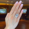 9.3ct Oval Cut White Sapphire Engagement Ring