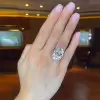 9.3ct Oval Cut White Sapphire Engagement Ring