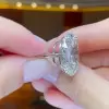 9.3ct Oval Cut White Sapphire Engagement Ring