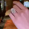 9.3ct Oval Cut White Sapphire Engagement Ring