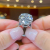 9.3ct Oval Cut White Sapphire Engagement Ring