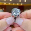 9.3ct Oval Cut White Sapphire Engagement Ring