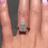 3.4ct Radiant Cut White Sapphire Engagement Ring in Gold