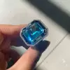 10ct Art Deco Inspired Aquamarine Engagement Ring