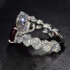 5ct Oval Cut Ruby & White Sapphire Twin Stone Engagement Ring