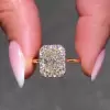 3.4ct Radiant Cut White Sapphire Engagement Ring in Gold