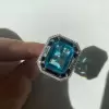 10ct Art Deco Inspired Aquamarine Engagement Ring