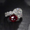 5ct Oval Cut Ruby & White Sapphire Twin Stone Engagement Ring