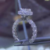 4ct Halo Oval Cut White Sapphire Engagement Ring