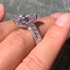 12ct Cushion Cut White Sapphire Bold Engagement Ring