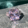 12ct Cushion Cut White Sapphire Bold Engagement Ring