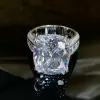 12ct Cushion Cut White Sapphire Bold Engagement Ring