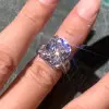 12ct Cushion Cut White Sapphire Bold Engagement Ring
