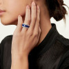 7.98ct Emerald Cut Blue Sapphire Triple Row Eternity Band