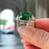 13ct Cushion Cut Emerald Three-stone Engagement Ring
