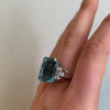14ct Emerald Cut Blue Sapphire Art-deco Cocktail Ring