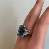 14ct Emerald Cut Blue Sapphire Art-deco Cocktail Ring