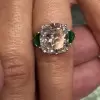 12ct Three-stone Cushion Cut Engagement Ring