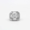 4ct Princess Cut Men's Micro-pave Setting Ring
