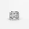 4ct Princess Cut Men's Micro-pave Setting Ring