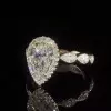  4ct Bezel Setting Pear Cut Engagement Ring in Gold