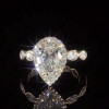  4ct Bezel Setting Pear Cut Engagement Ring in Gold
