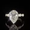  4ct Bezel Setting Pear Cut Engagement Ring in Gold