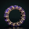 14ctw Emerald Cut Amethyst Gold Tone Eternity Ring