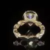  4ct Bezel Setting Pear Cut Engagement Ring in Gold