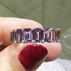 14ctw Emerald Cut Amethyst Gold Tone Eternity Ring