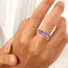 14ctw Emerald Cut Amethyst Gold Tone Eternity Ring
