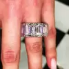 37ctw Emerald Cut White Sapphire Eternity Ring