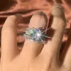 5ct Cushion Cut White Sapphire 3PCS Wedding Ring Set