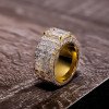 Men Micro-pave Setting Emerald Cut White Sapphire Ring