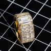Men Micro-pave Setting Emerald Cut White Sapphire Ring
