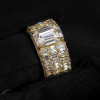 Men Micro-pave Setting Emerald Cut White Sapphire Ring