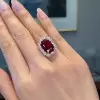 14ct Cushion Cut Ruby Halo Cocktail Ring