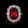 14ct Cushion Cut Ruby Halo Cocktail Ring