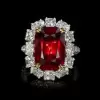 14ct Cushion Cut Ruby Halo Cocktail Ring