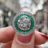 3ct Art Deco Design Double Target Engagement Ring
