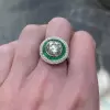 3ct Art Deco Design Double Target Engagement Ring