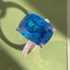14ct Cushion Cut Aquamarine Engagement Ring