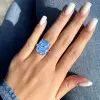 14ct Cushion Cut Aquamarine Engagement Ring
