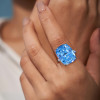 14ct Cushion Cut Aquamarine Engagement Ring